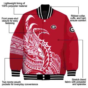 georgia bulldogs tribal art red white black jacket new arrival jacketwow