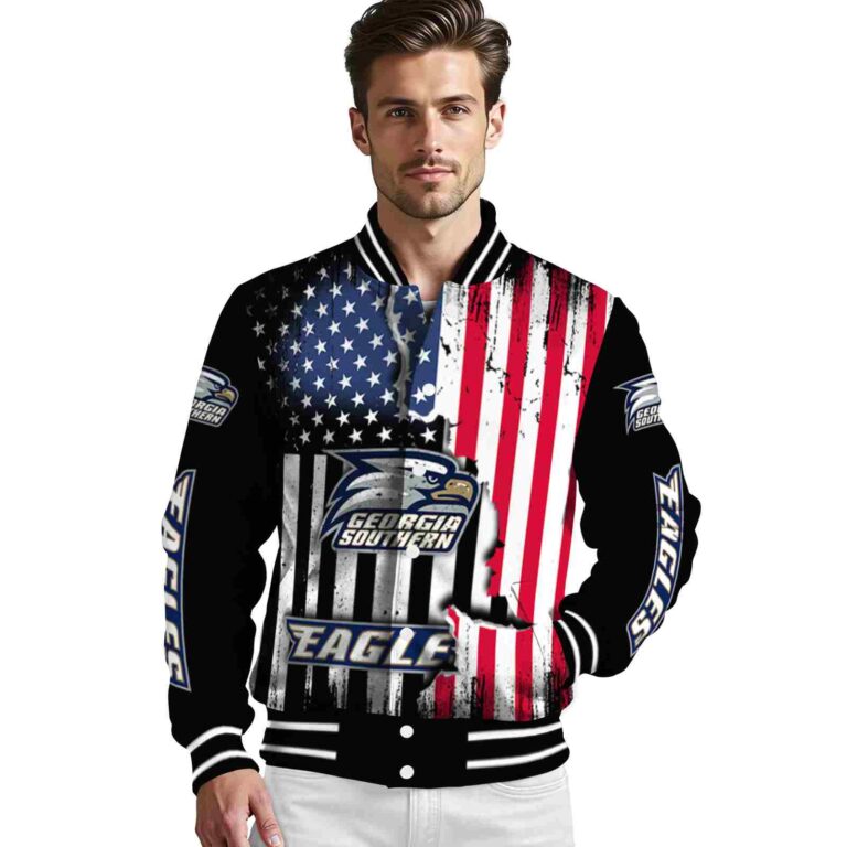 georgia southern eagles patriotic theme black jacket high quality jacketwow