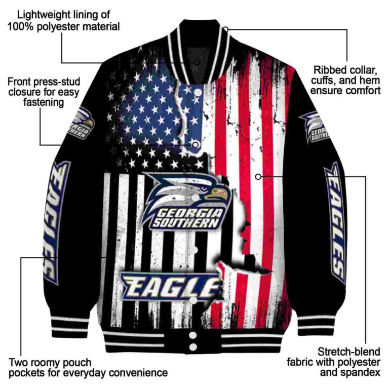 georgia southern eagles patriotic theme black jacket new arrival jacketwow