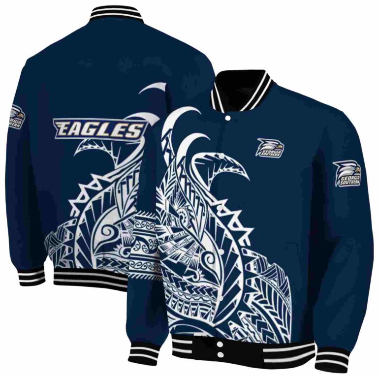 georgia southern eagles tribal art blue white black jacket fashion forward jacketwow