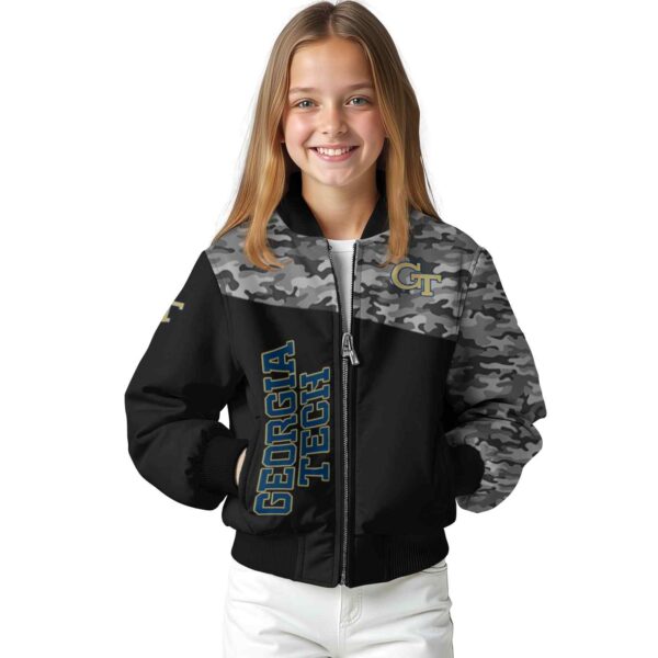 georgia tech yellow jackets camo patchwork black jacket top rated jacketwow