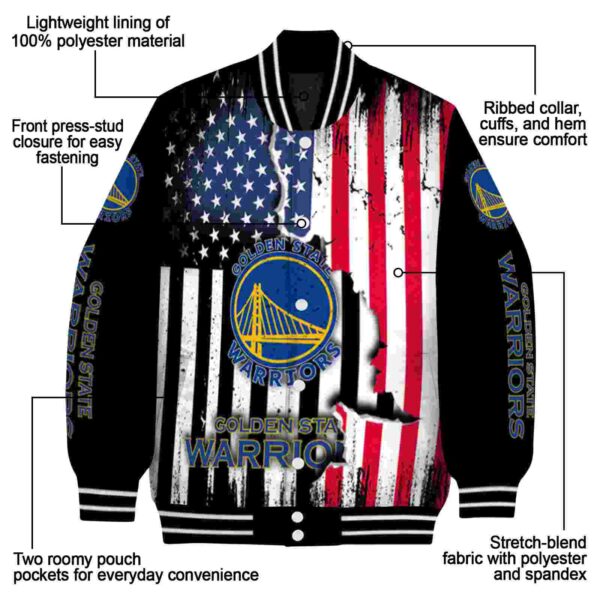 golden state warriors patriotic theme black jacket new arrival jacketwow