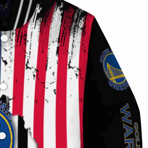 golden state warriors patriotic theme black jacket premium grade jacketwow
