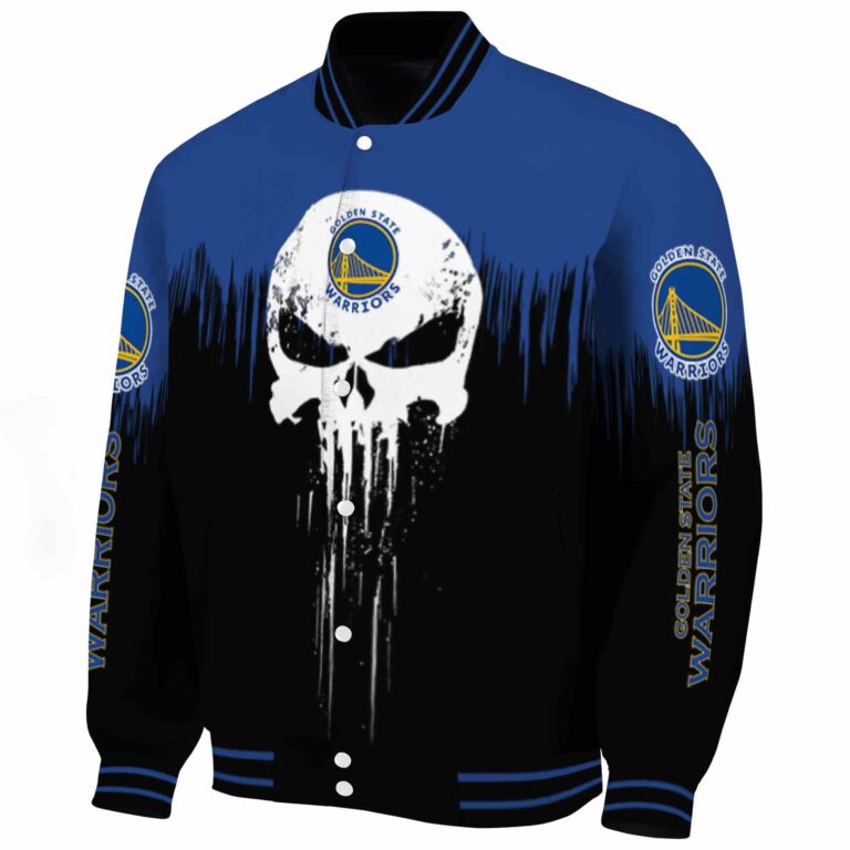 golden state warriors punisher skull blue black white jacket best selling jacketwow