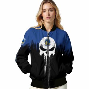 golden state warriors punisher skull blue black white jacket latest model jacketwow