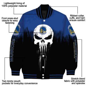 golden state warriors punisher skull blue black white jacket new arrival jacketwow