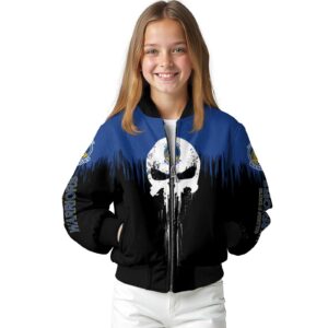 golden state warriors punisher skull blue black white jacket top rated jacketwow