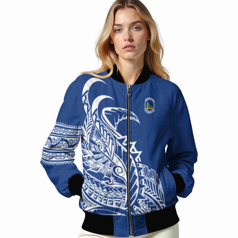 golden state warriors tribal art blue white black jacket latest model jacketwow