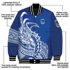 golden state warriors tribal art blue white black jacket new arrival jacketwow