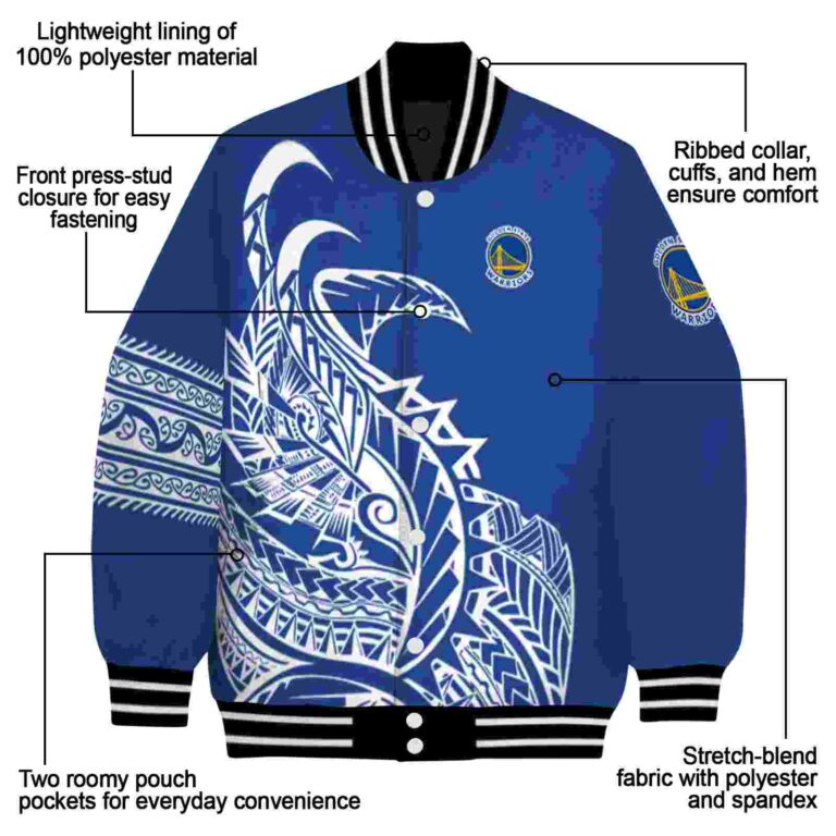 golden state warriors tribal art blue white black jacket new arrival jacketwow