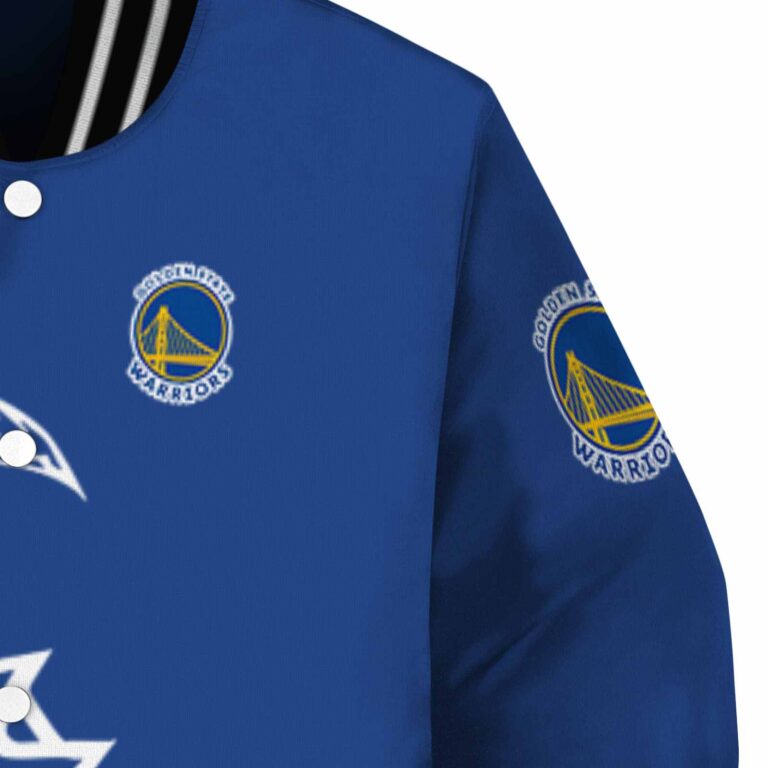 golden state warriors tribal art blue white black jacket premium grade jacketwow