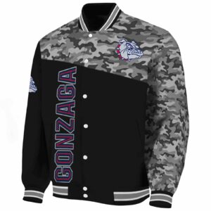 gonzaga bulldogs camo patchwork black jacket best selling jacketwow