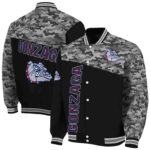 gonzaga bulldogs camo patchwork black jacket best selling jacketwow
