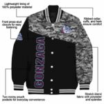 gonzaga bulldogs camo patchwork black jacket best selling jacketwow