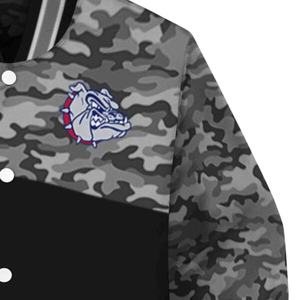 gonzaga bulldogs camo patchwork black jacket premium grade jacketwow