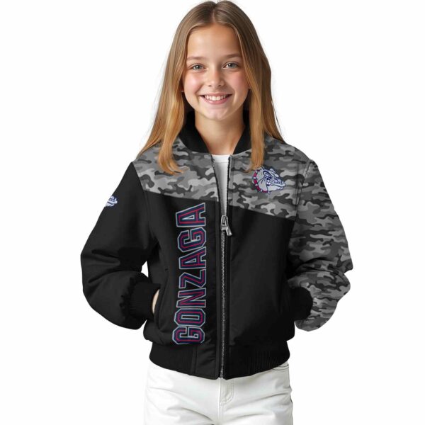 gonzaga bulldogs camo patchwork black jacket top rated jacketwow