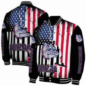 gonzaga bulldogs patriotic theme black jacket fashion forward jacketwow
