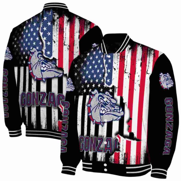 gonzaga bulldogs patriotic theme black jacket fashion forward jacketwow