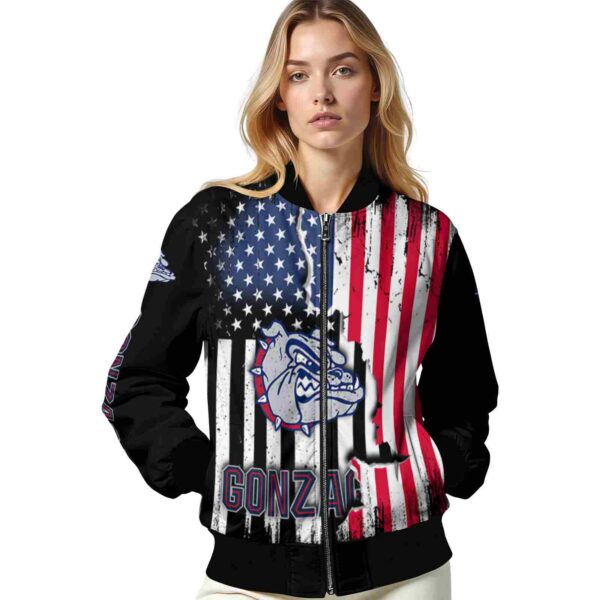 gonzaga bulldogs patriotic theme black jacket latest model jacketwow
