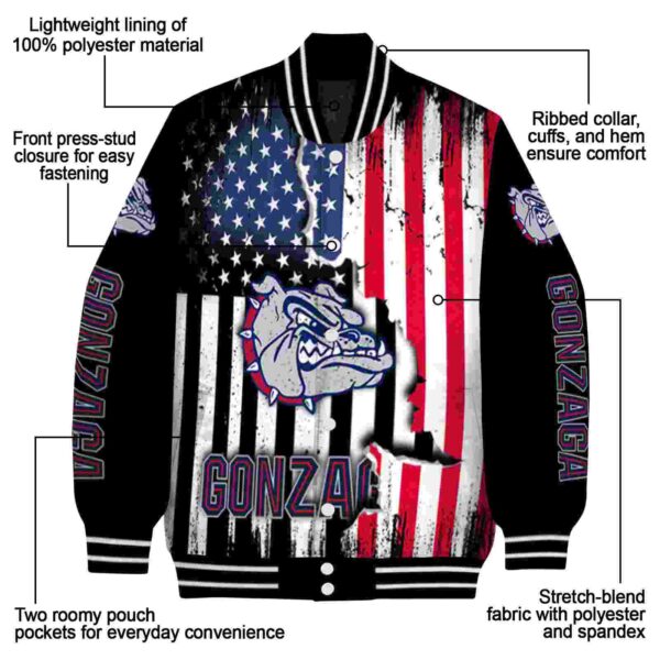 gonzaga bulldogs patriotic theme black jacket new arrival jacketwow