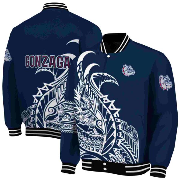 gonzaga bulldogs tribal art blue white black jacket fashion forward jacketwow