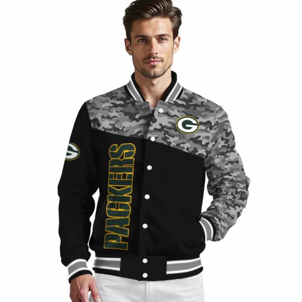 green bay packers camo patchwork black jacket high quality jacketwow