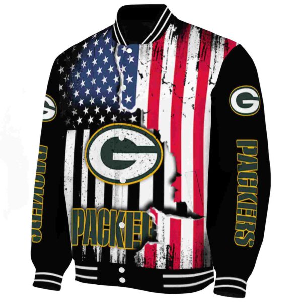 green bay packers patriotic theme black jacket best selling jacketwow
