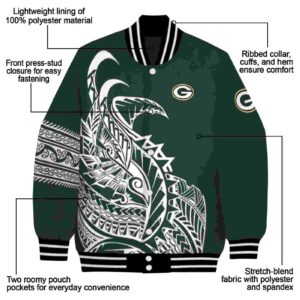 green bay packers tribal art green white black jacket new arrival jacketwow