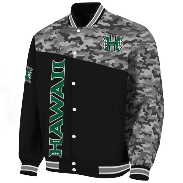hawaii rainbow warriors camo patchwork black jacket best selling jacketwow