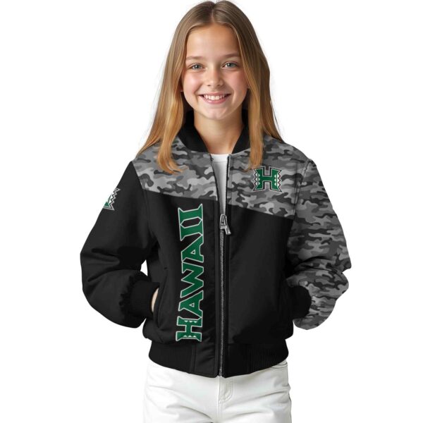 hawaii rainbow warriors camo patchwork black jacket top rated jacketwow