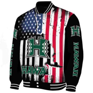 hawaii rainbow warriors patriotic theme black jacket best selling jacketwow