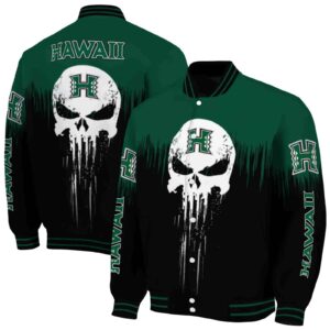 hawaii rainbow warriors punisher skull green black white jacket fashion forward jacketwow