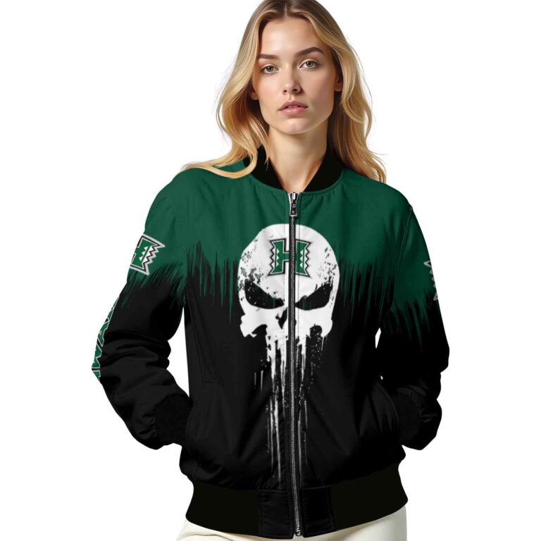 hawaii rainbow warriors punisher skull green black white jacket latest model jacketwow