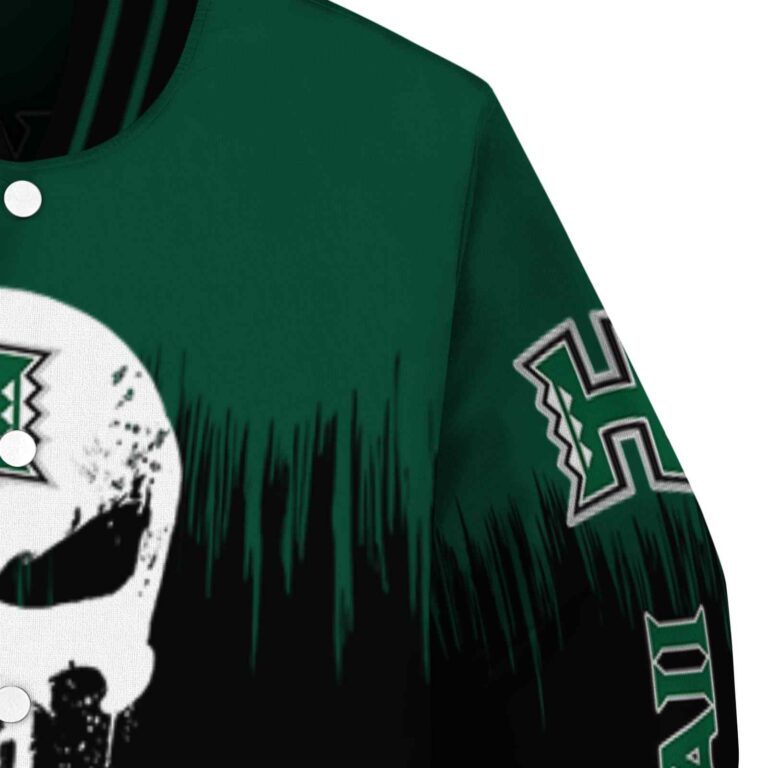 hawaii rainbow warriors punisher skull green black white jacket premium grade jacketwow