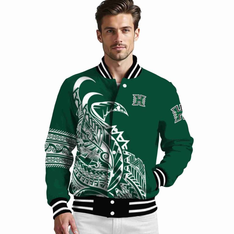hawaii rainbow warriors tribal art green white black jacket high quality jacketwow