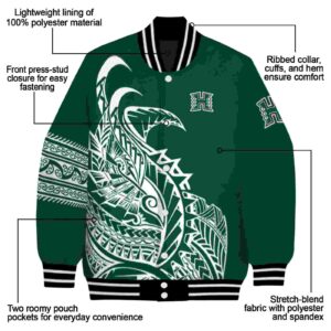hawaii rainbow warriors tribal art green white black jacket new arrival jacketwow