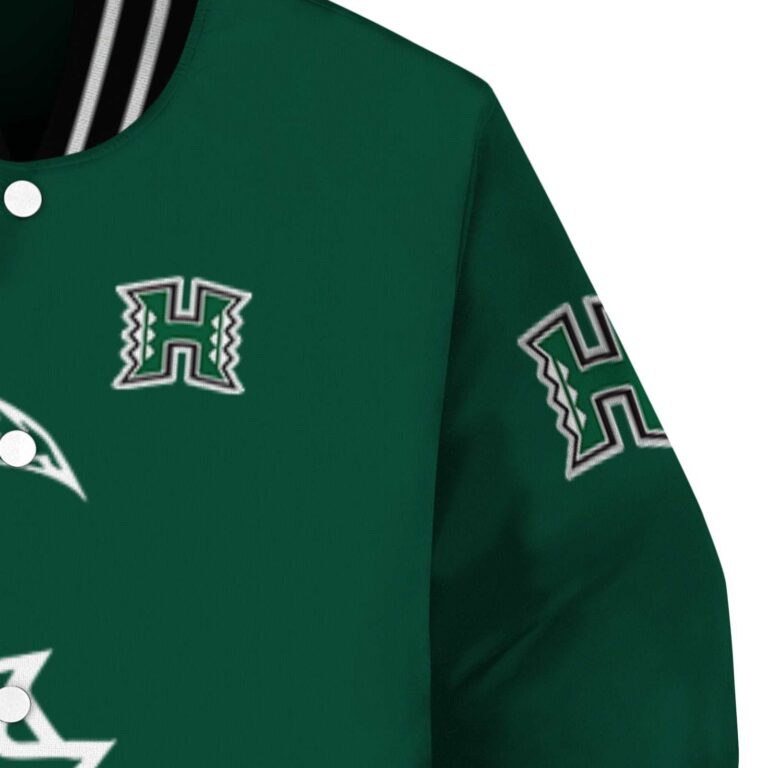 hawaii rainbow warriors tribal art green white black jacket premium grade jacketwow