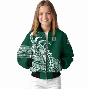 hawaii rainbow warriors tribal art green white black jacket top rated jacketwow