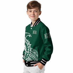 hawaii rainbow warriors tribal art green white black jacket trendy jacketwow