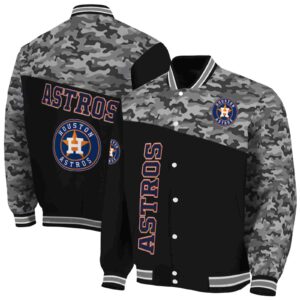 houston astros camo patchwork black jacket fashion forward jacketwow