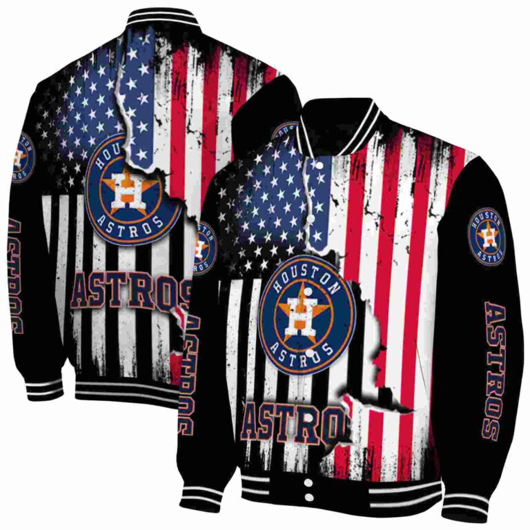houston astros patriotic theme black jacket fashion forward jacketwow
