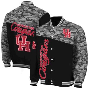 houston cougars camo patchwork black jacket fashion forward jacketwow