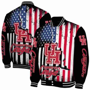 houston cougars patriotic theme black jacket fashion forward jacketwow