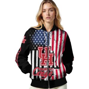 houston cougars patriotic theme black jacket latest model jacketwow