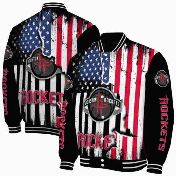 houston rockets patriotic theme black jacket fashion forward jacketwow