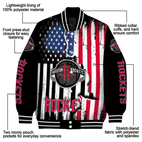 houston rockets patriotic theme black jacket new arrival jacketwow
