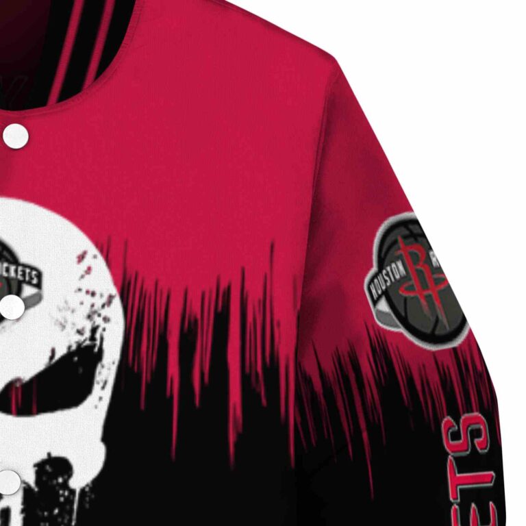 houston rockets punisher skull red black white jacket premium grade jacketwow