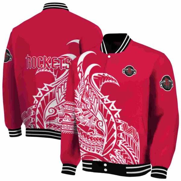 houston rockets tribal art red white black jacket fashion forward jacketwow