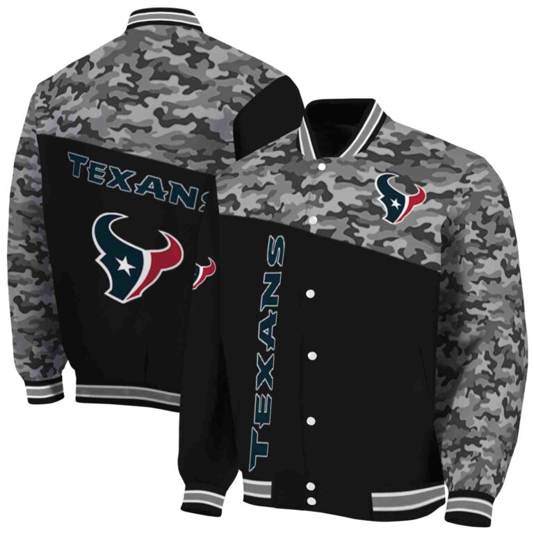 houston texans camo patchwork black jacket fashion forward jacketwow