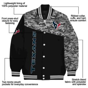 houston texans camo patchwork black jacket new arrival jacketwow